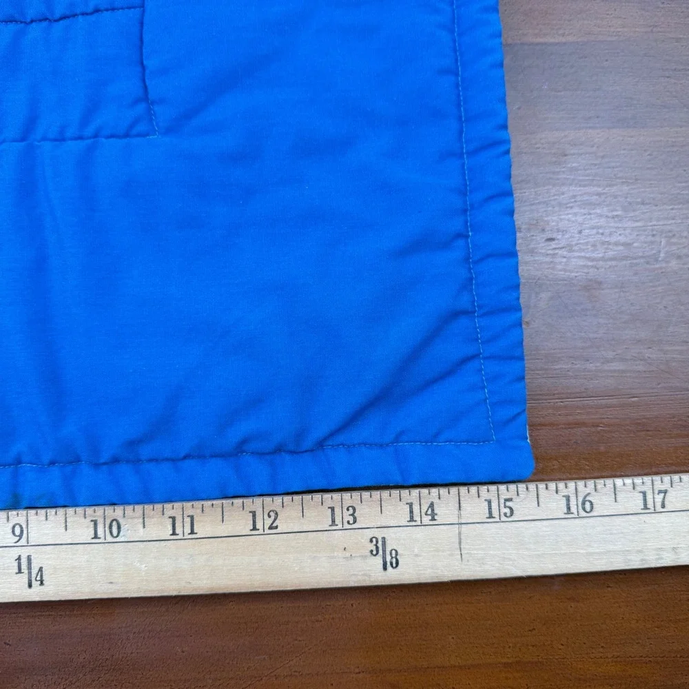 Vintage Quilted Placemats Set of 2 Blue Red Floral Paisley Cottagecore Farmhouse